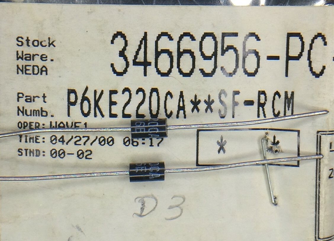 P6KE220CA GSI TVS DIODE 185V 328V DO214AA 36 PIECES