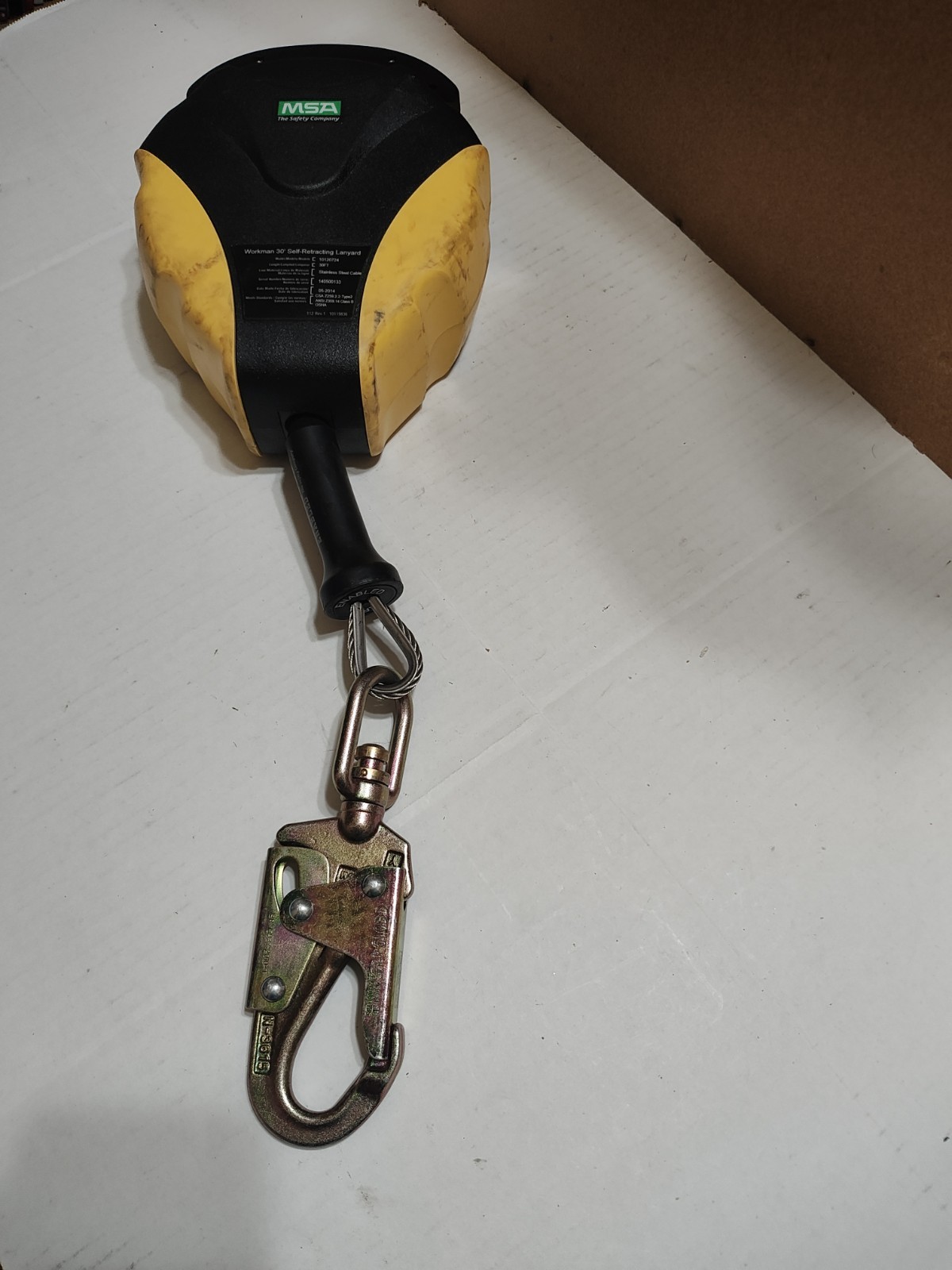 MSA 10119507 Workman 30′ Ft Self Retracting Lanyard Lifelines Steel Cable