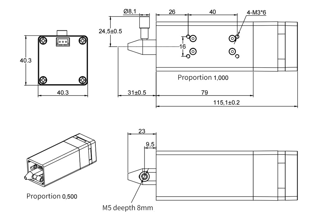 80W Laser Module With Air Assist Nozzle for CNC 3018 Laser Engraving Machine