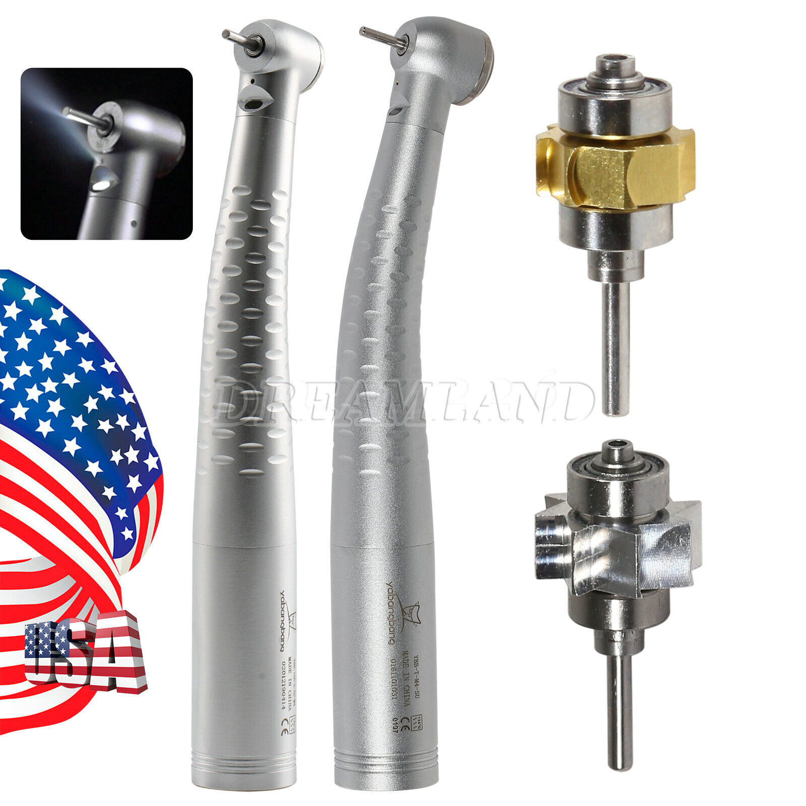 KAVO Style Dental Fiber Optic LED High Speed Handpiece /Quick Coupler 4/6 Holes