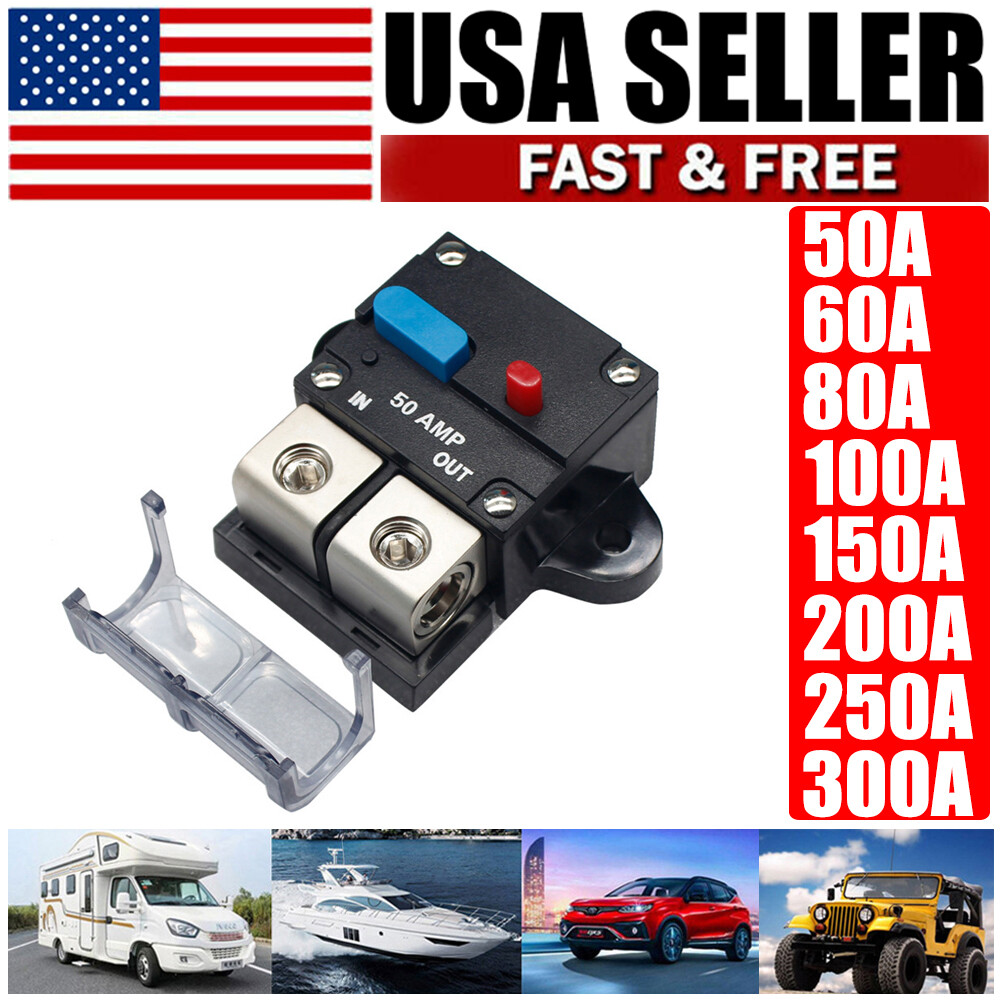 Waterproof Car Circuit Breaker Fuse Reset 30-300 Amp 12V-32V DC Car Boat Auto