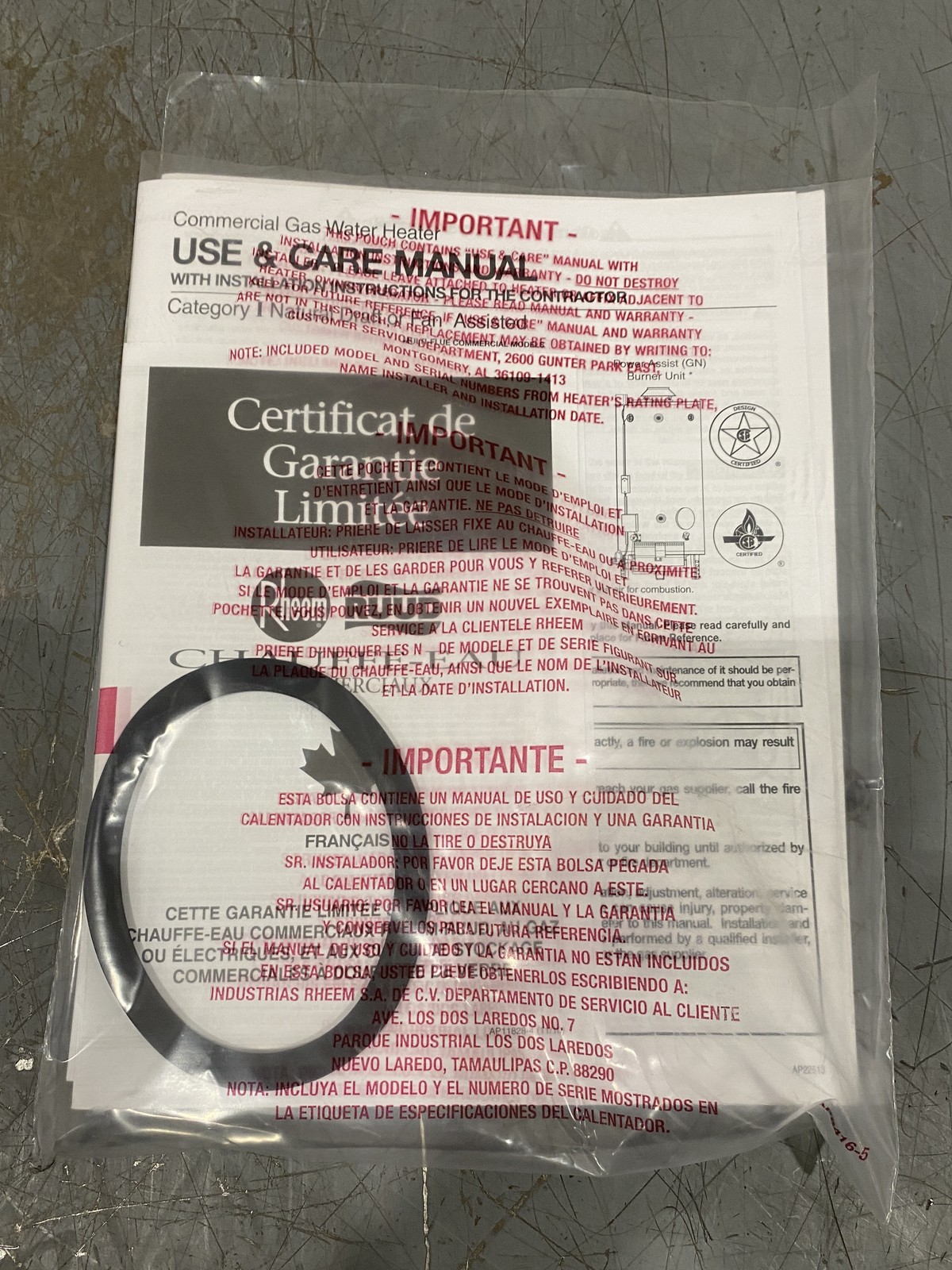 Rheem Natural Gas 199.9K Commercial Water Heater G100-200