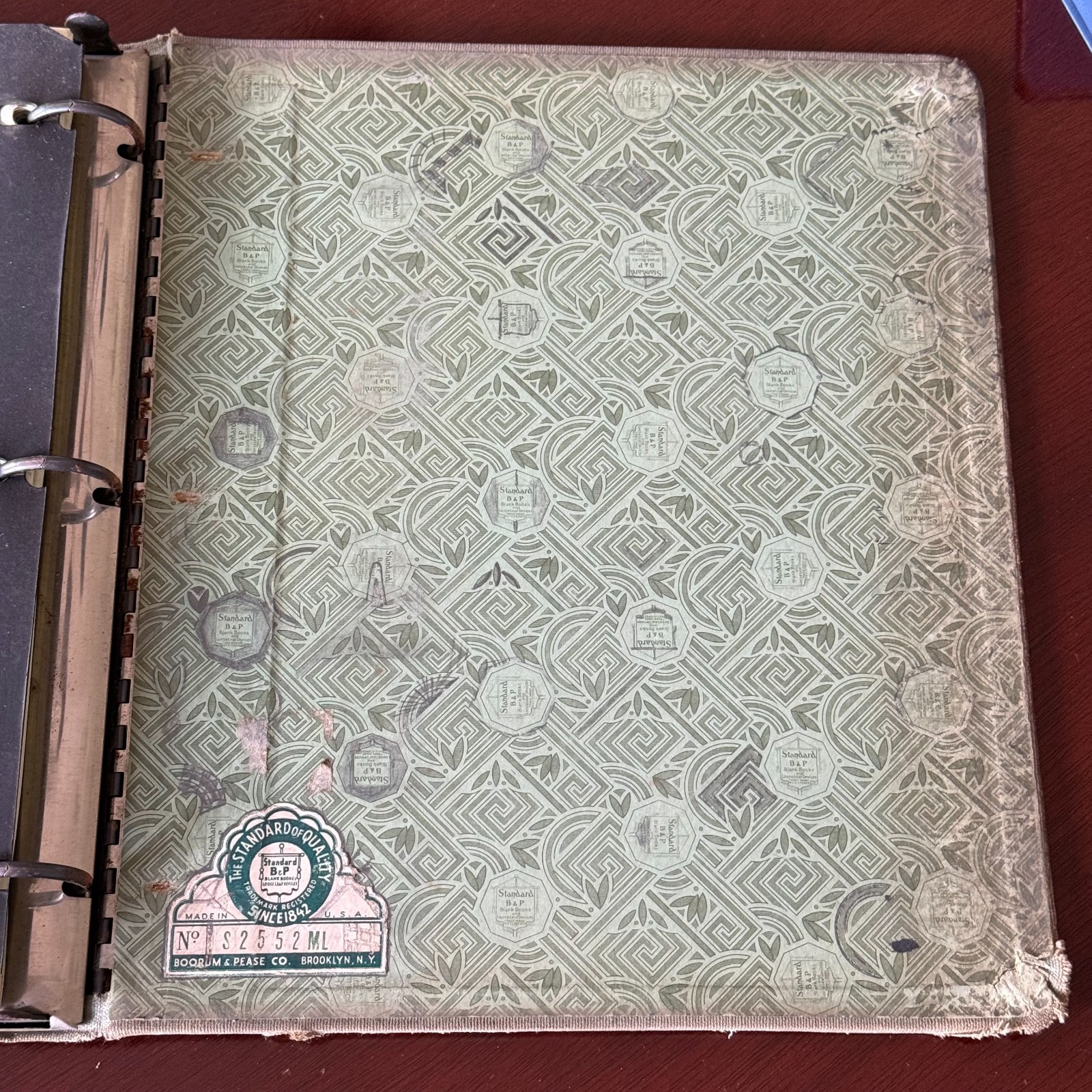 Boorum & Pease Vintage No. S2552ML Account Ledger 3 Ring Binder Stencil Office