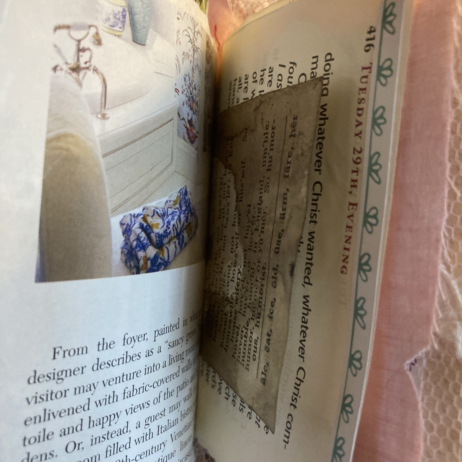 Junk Journal- Grungy, Textile Postcard
