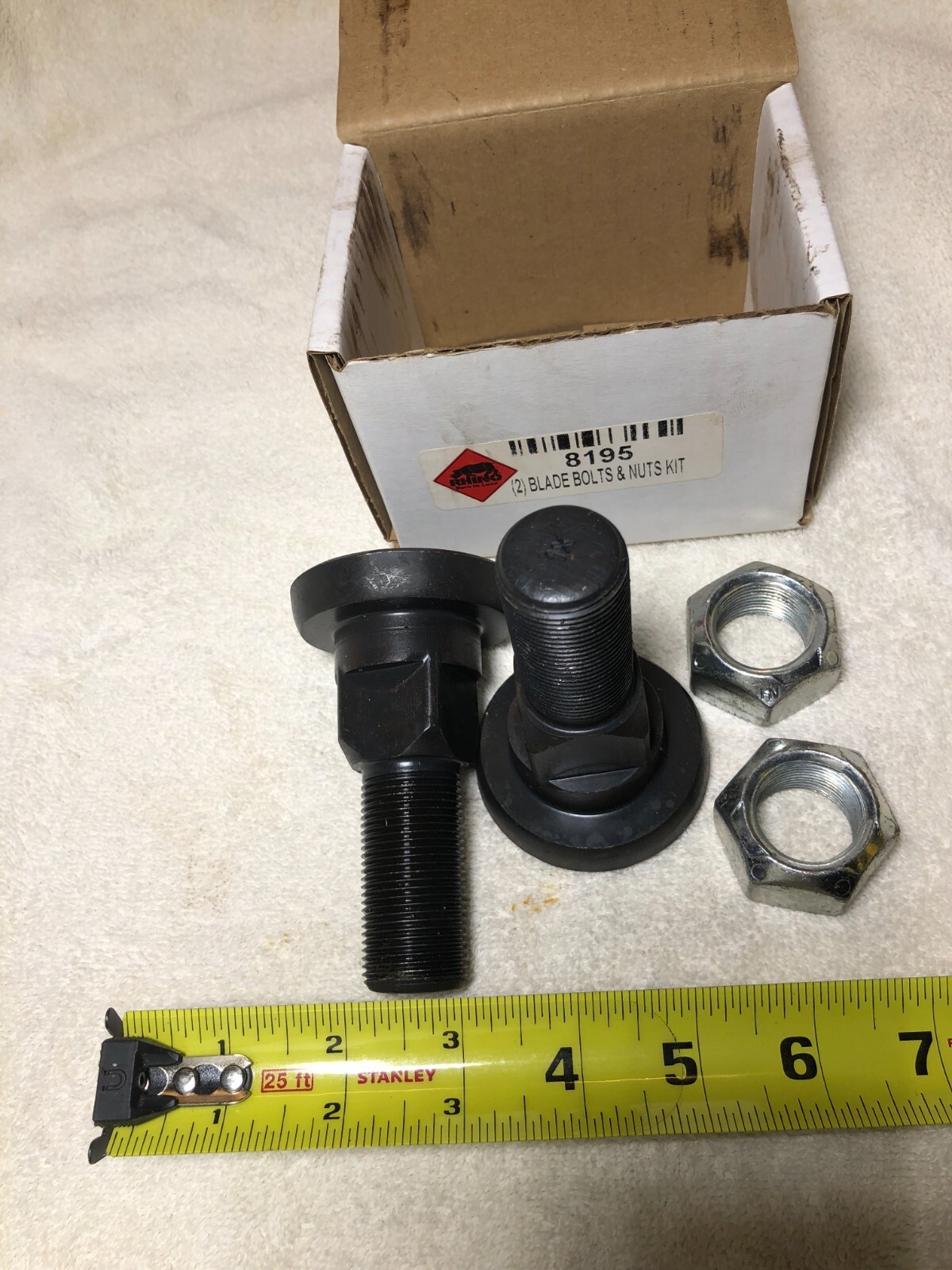 Rhino Bolt Kit # 8195 OEM (2 Bolts & 2 Nuts) Blade Bolts