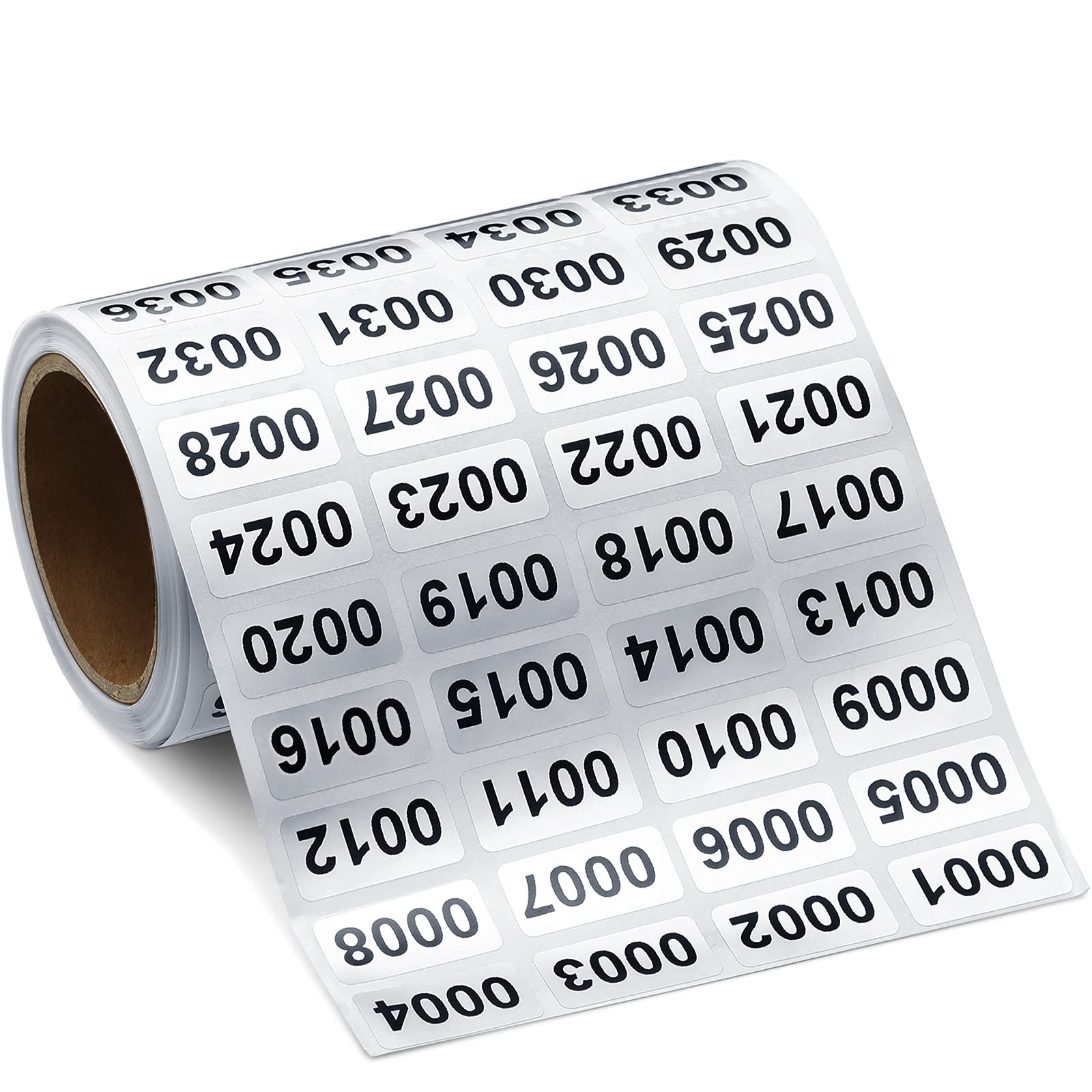 Zonon 001-2000 Pieces Inventory Number Sticker Labels small, Multicoloured