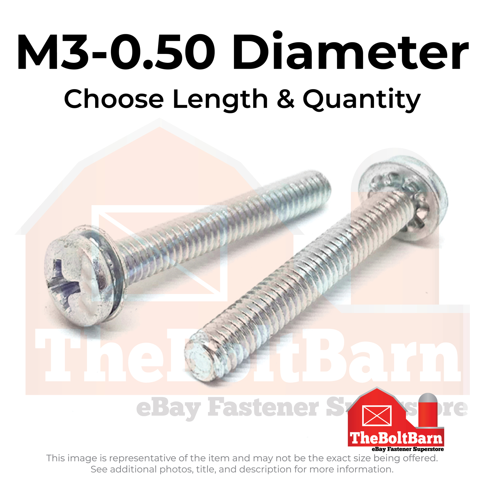 M3-0.50 Internal Tooth Sems Phil Pan Head Machine Screws Zinc (Pick Length&Qty)