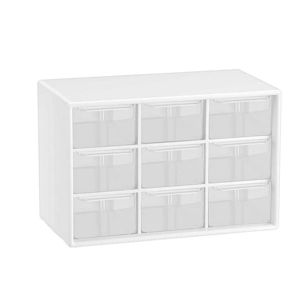 White 7.1 In. X 3.8 In. X 4.6 In. Plastic Min.I Desktop Drawer Organizer with 9