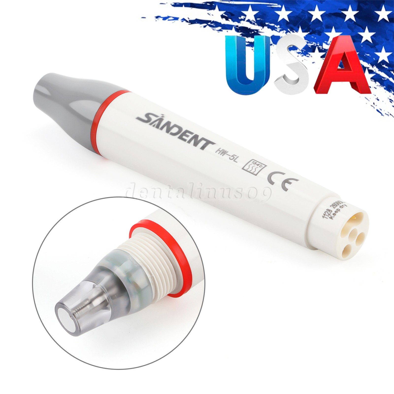 2X Dental Air Polisher Teeth Polishing Handpiece Hygiene Prophy 4 Holes w/ Tips
