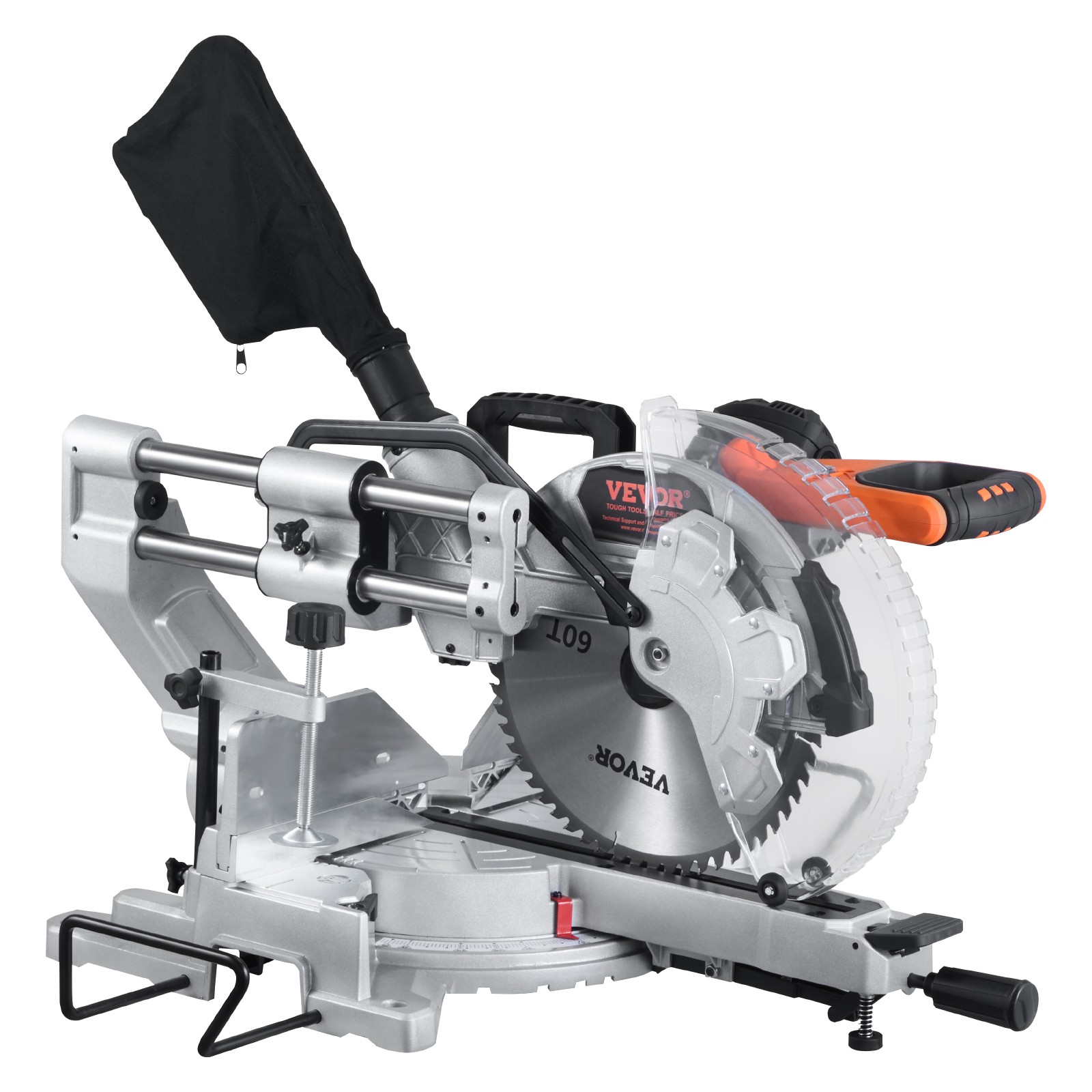 VEVOR Sliding Compound Miter Saw 12-In Blade 15 Amp Motor Corded Bevel 60-Tooth