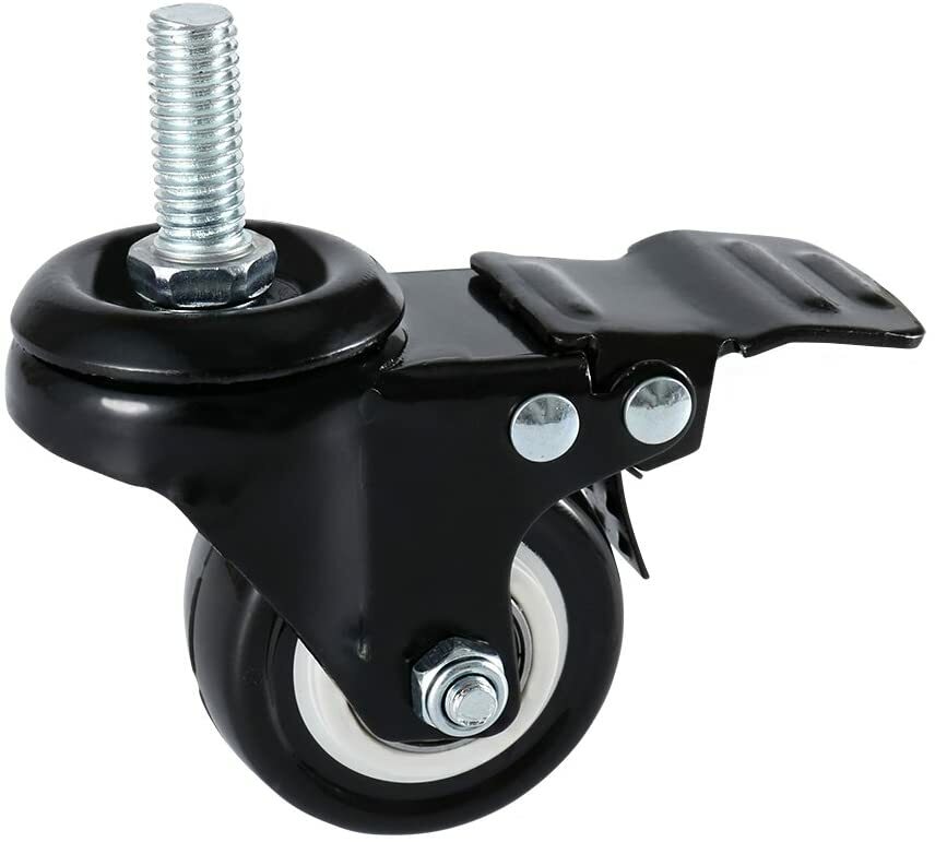 DICASAL 1″ Stem Casters, Heavy Duty Swivel Stem Casters PU Foam Quite Mute