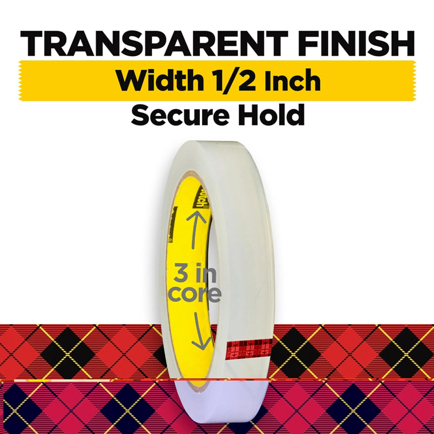 Scotch Transparent Tape, 2 Rolls, 1/2 X 2592 Inches, Classic Glossy-Finish, Boxe