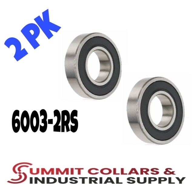 6003-2RS C3 EMQ Premium Rubber Sealed Ball Bearing, 17x35x10, 6003rs (2 QTY)