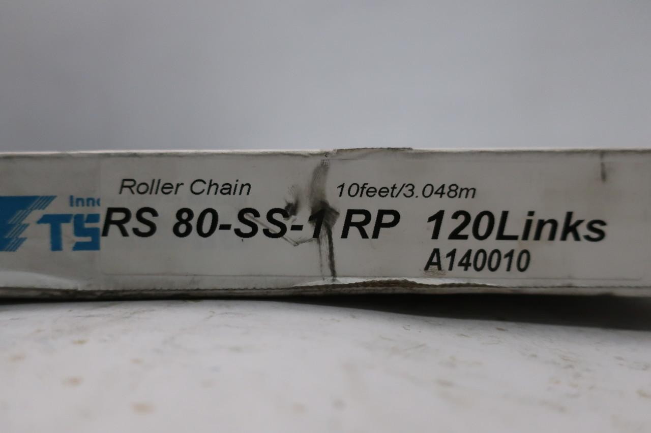 Tsubaki RS80-SS-1 RP Single Roller Chain 10ft X 1in