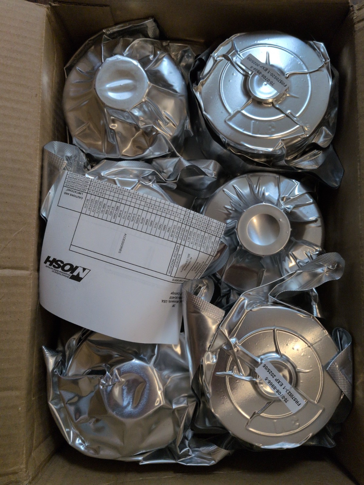 6 3M Respirator Filter Cartridges 453-03-02R06, FR-57, EXP 1/2025