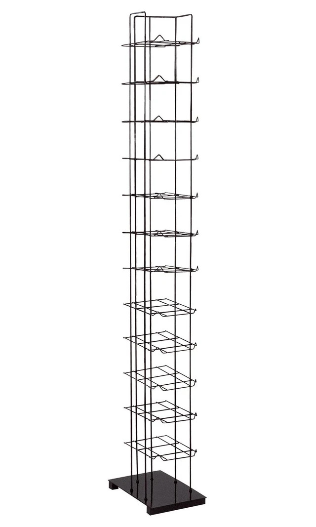 72 Hats Cap Hat Rack 12-Tier Baseball Tower Black Floor Standing Display 78″ H