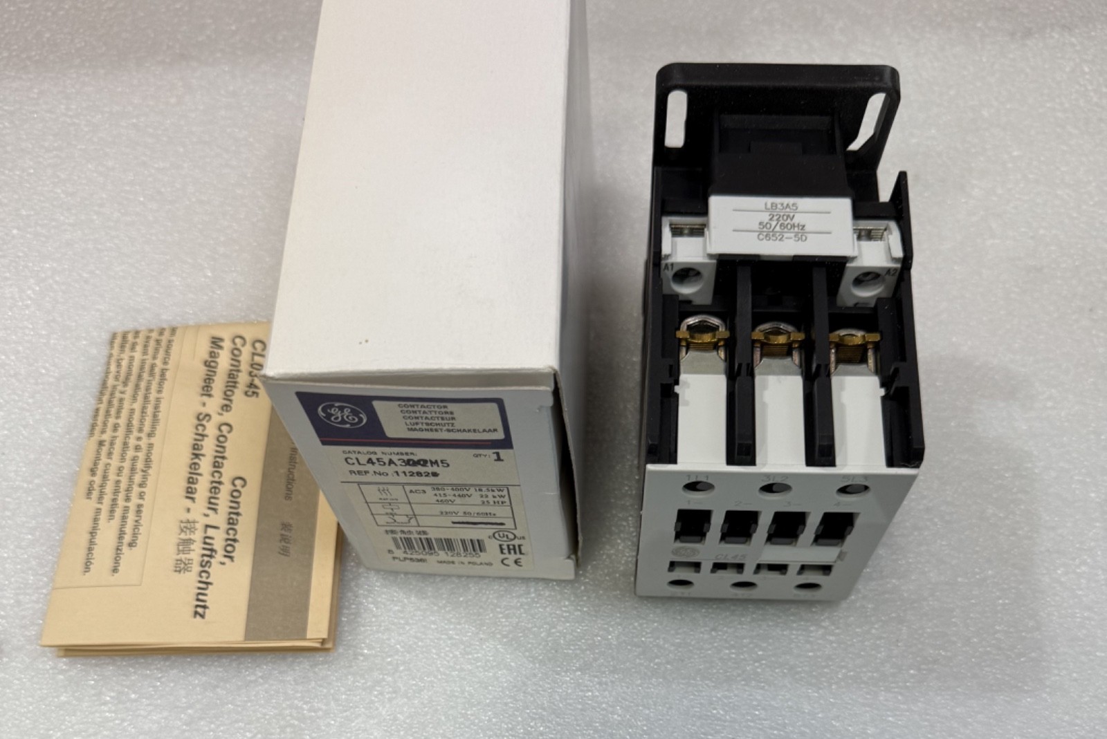 General Electric CL45A311M 5 ( CL45A300M ) Contactor +BCLF01+BCLF10 Coil 220v