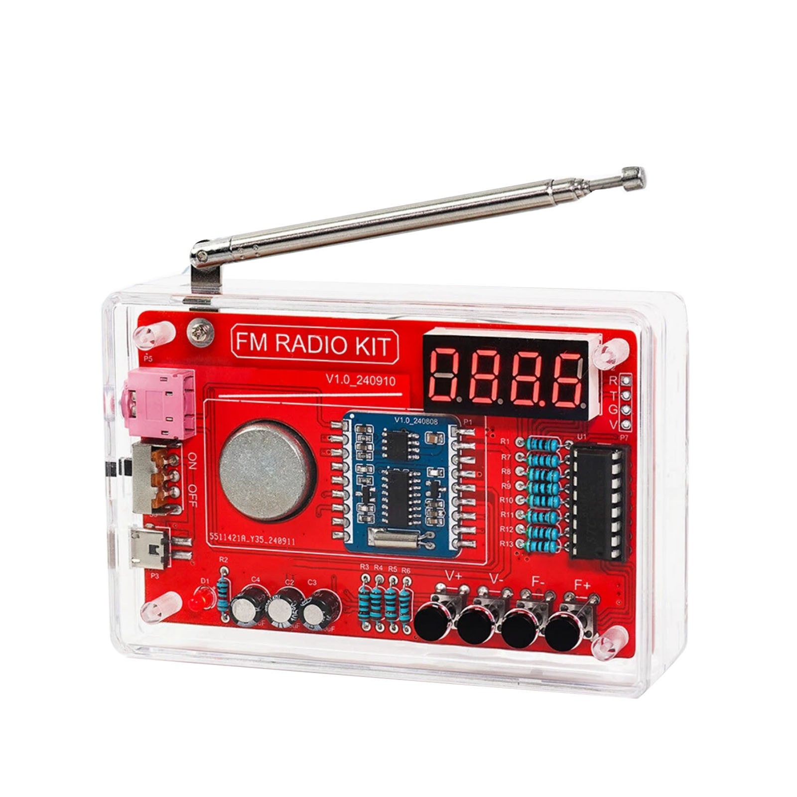 Educational RDA5807 FM Radio DIY Kit 87-108MHz with 15 Sound Level Adjustments