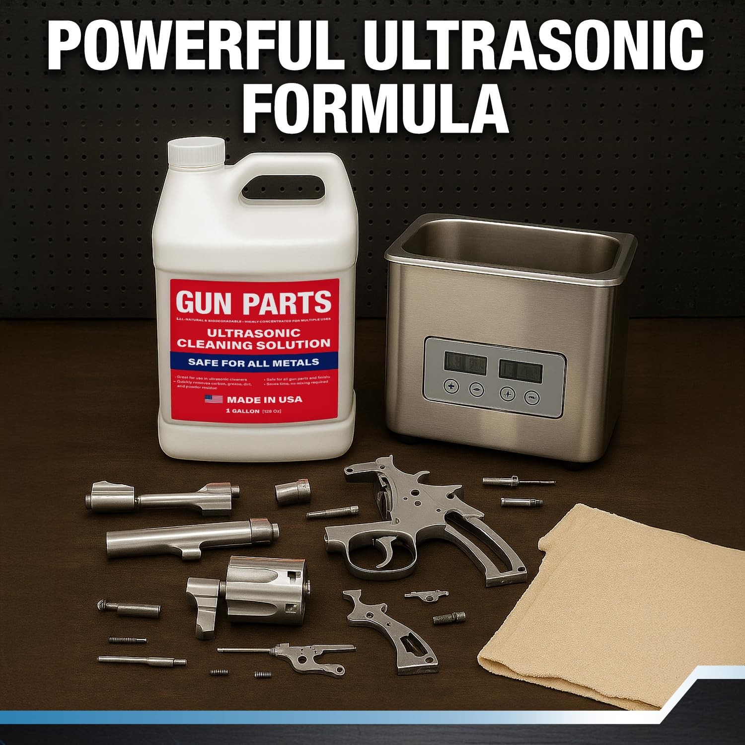 Ultrasonic Gun Cleaning Solution – 1 Gallon/128oz [Made in USA] Concentrated…