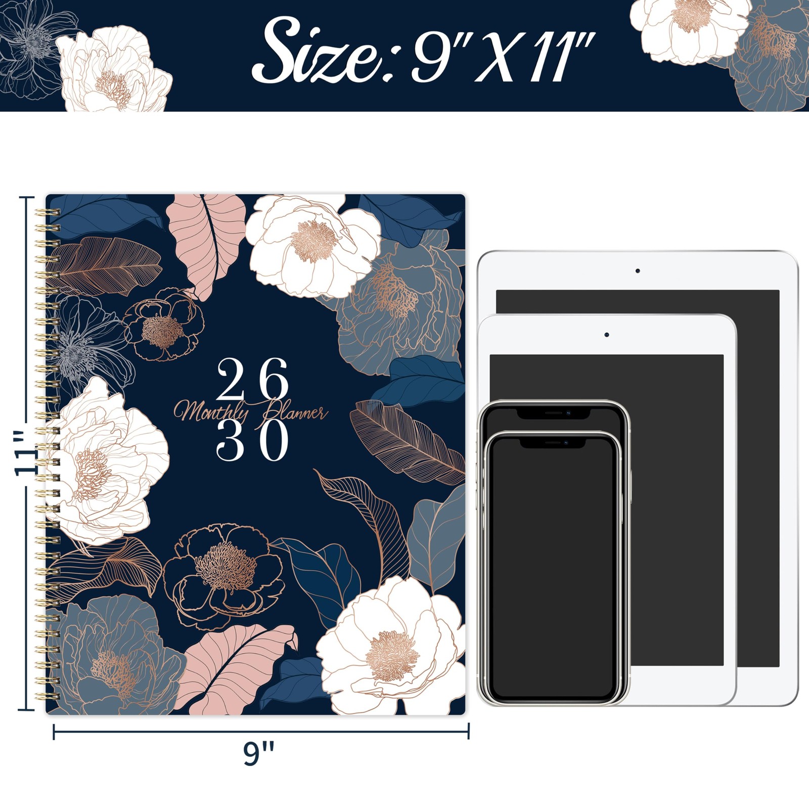 2026-2030 Monthly Planner/Calendar – 5 Year Planner, Jan. 2026 – Blue