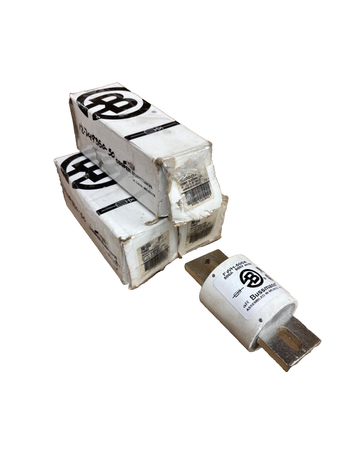 New Old Stock Bussmann FWH-500A Semiconductor Fuses LOT OF 3