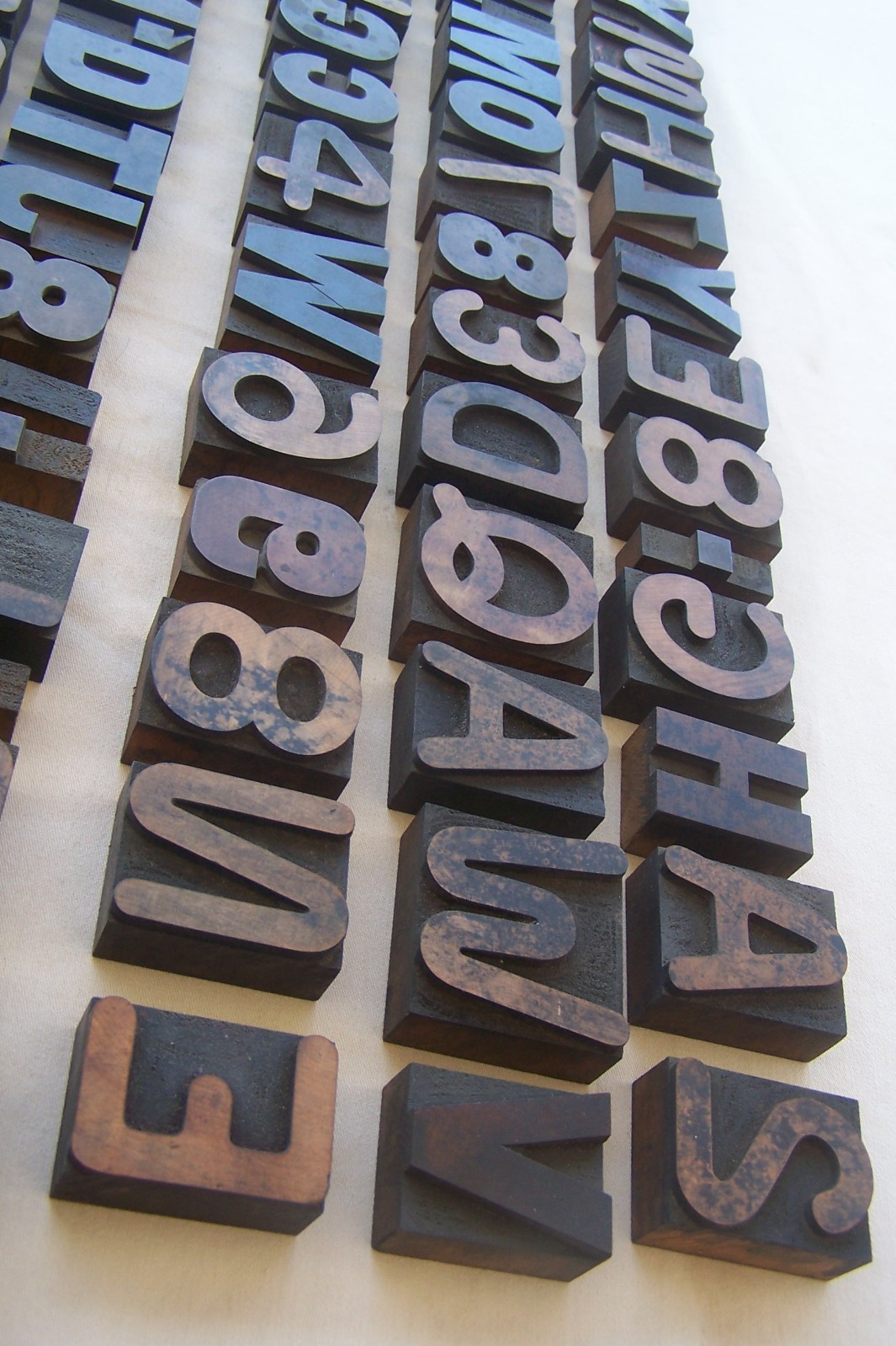 HUGE LOT! 128 Vintage Letterpress wood print typeset printing block typography