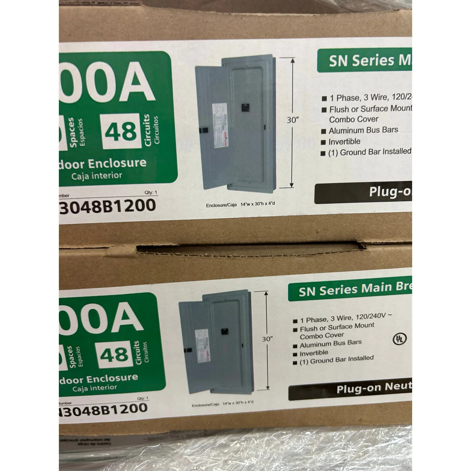 New Siemens 200A 30 Space 48 Circuit Main Breaker Indoor Electric Load Panel