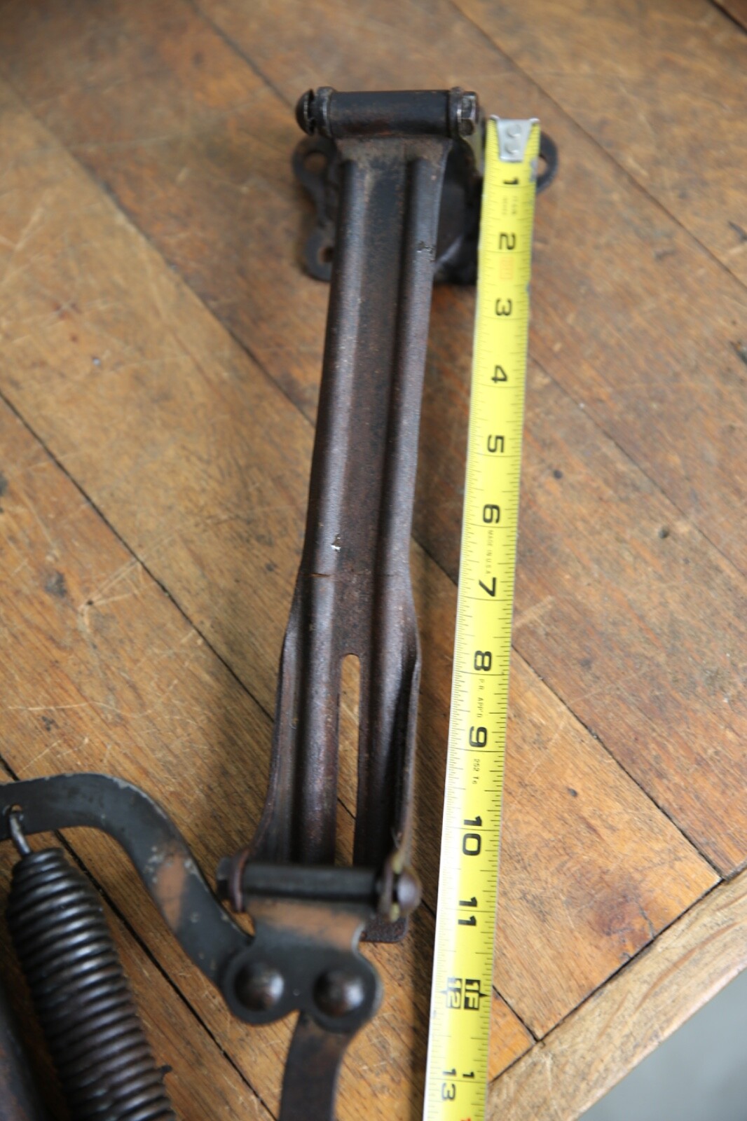 Vintage Japanned Swing Arm Potbelly Door Closer hardware antique copper flash
