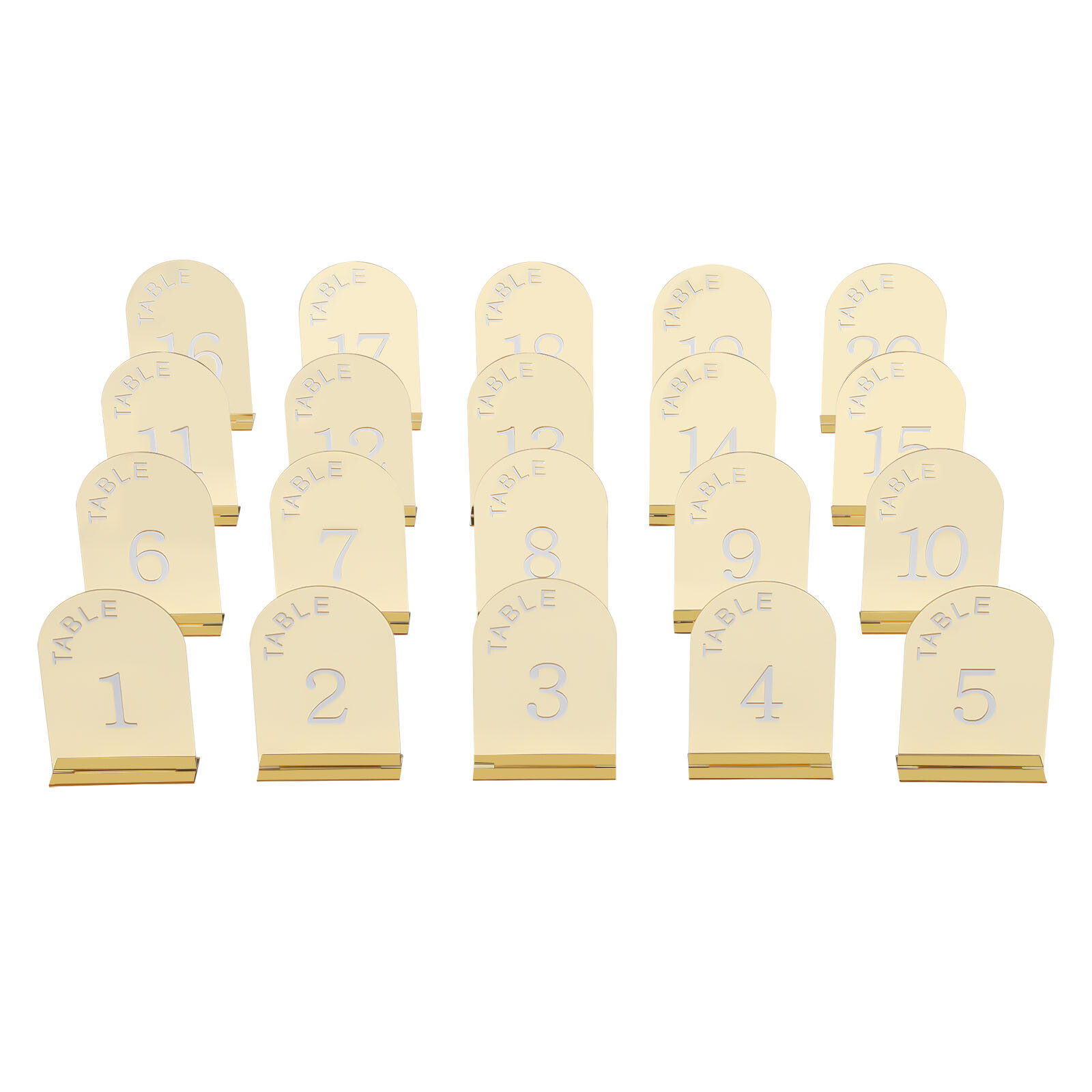 20 Pcs Wedding Table Numbers Mirror Acrylic Table Number Table Sign Numbers