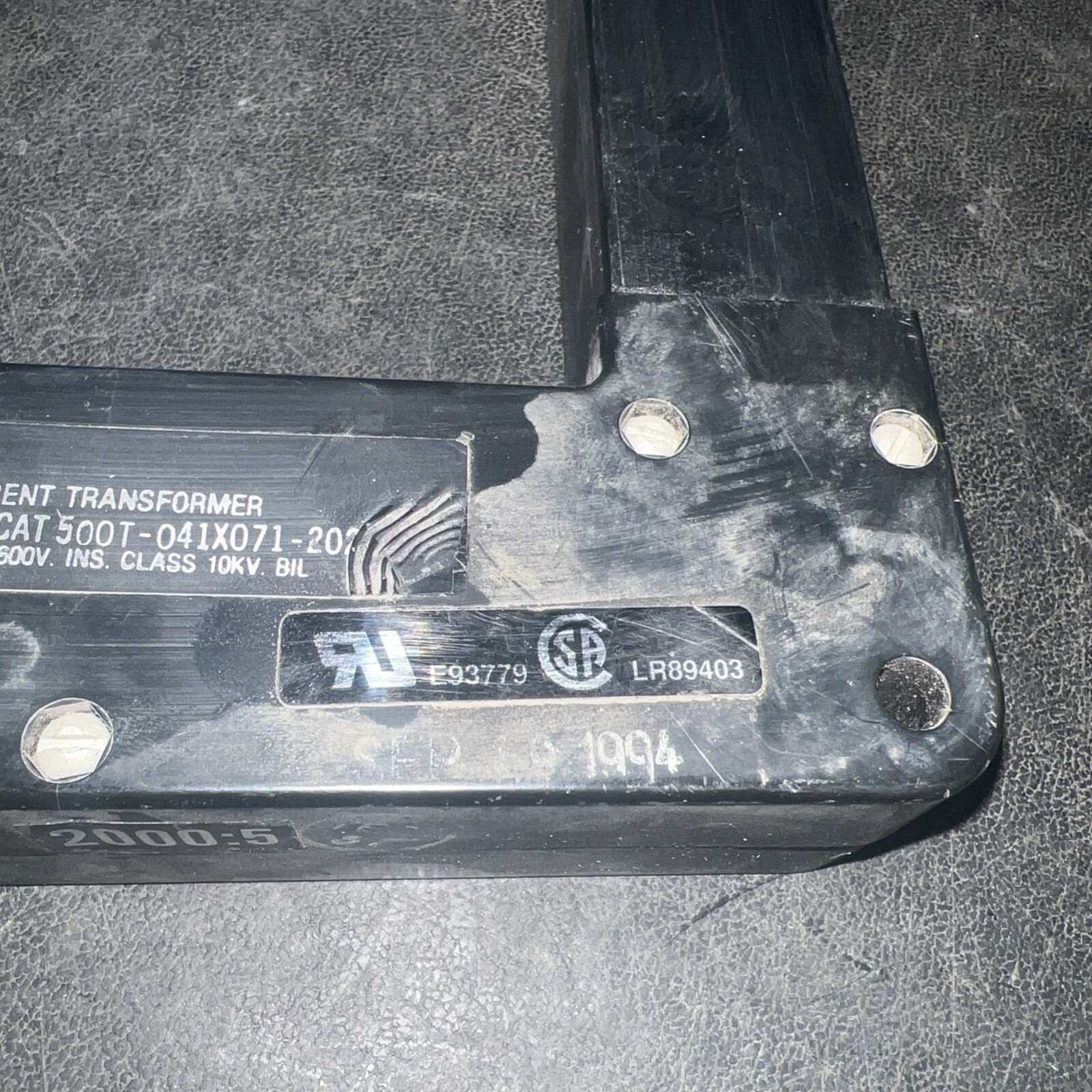 EIL 500T-041X071-202 Current Transformer 2000:5A Ratio 10 kV 600V 50-400 Hz
