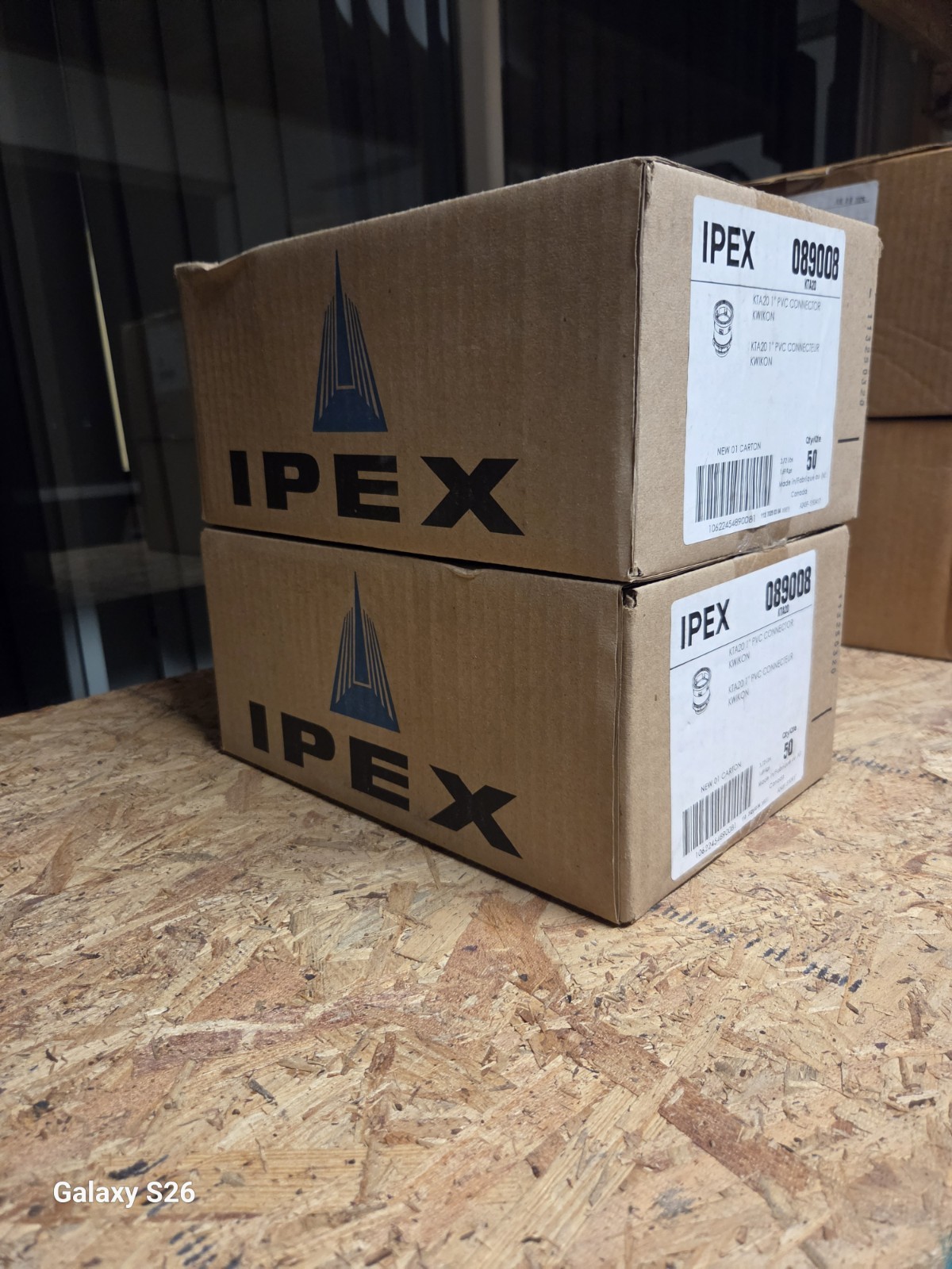 (50-pack) IPEX Kwikon PVC Conduit Connector 1 in Press-Fit Gray 089008 KTA20