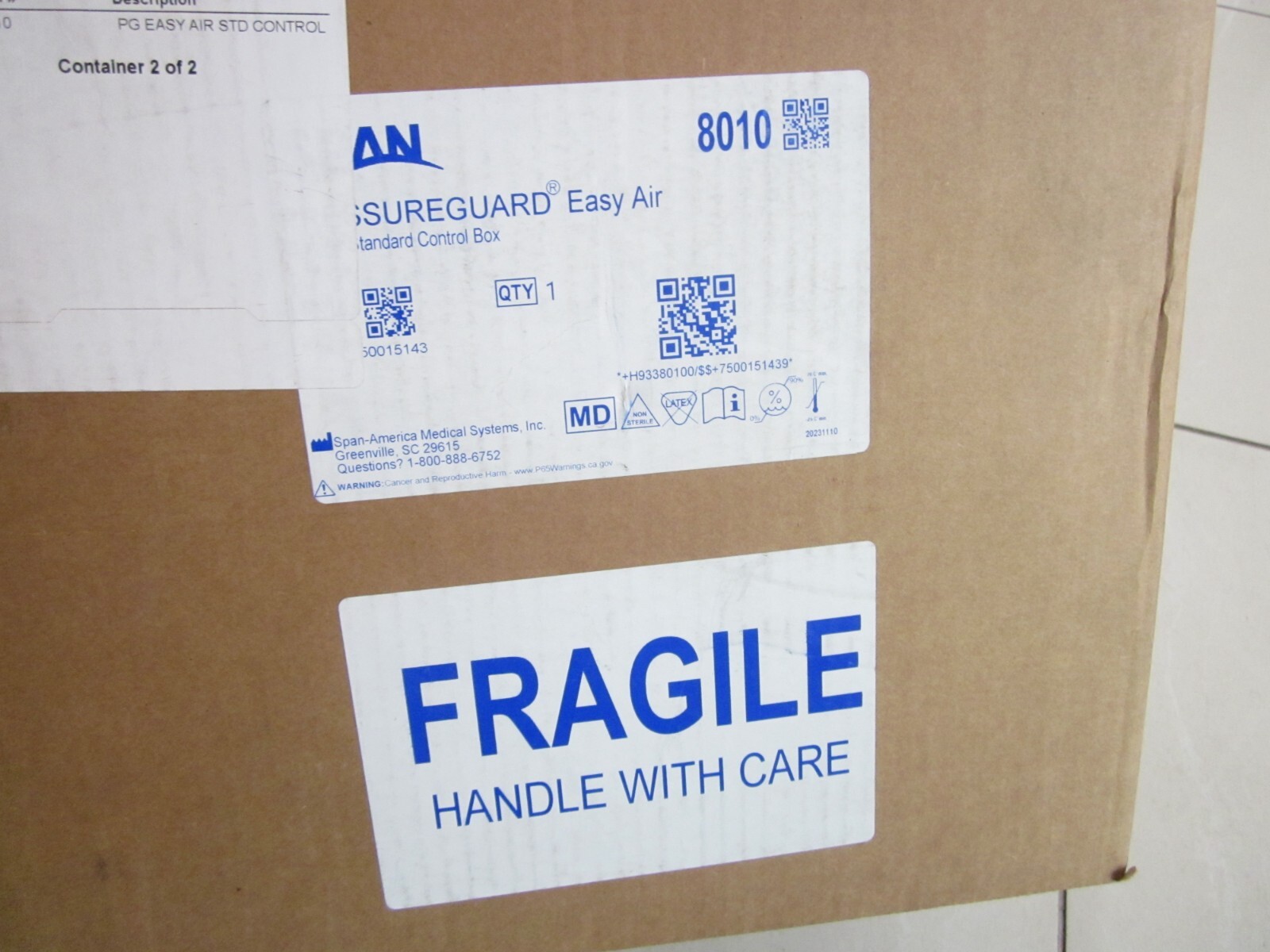 SPAN-AMERICA PRESSURE GUARD EASY AIR LR CONTROL UNIT 8010