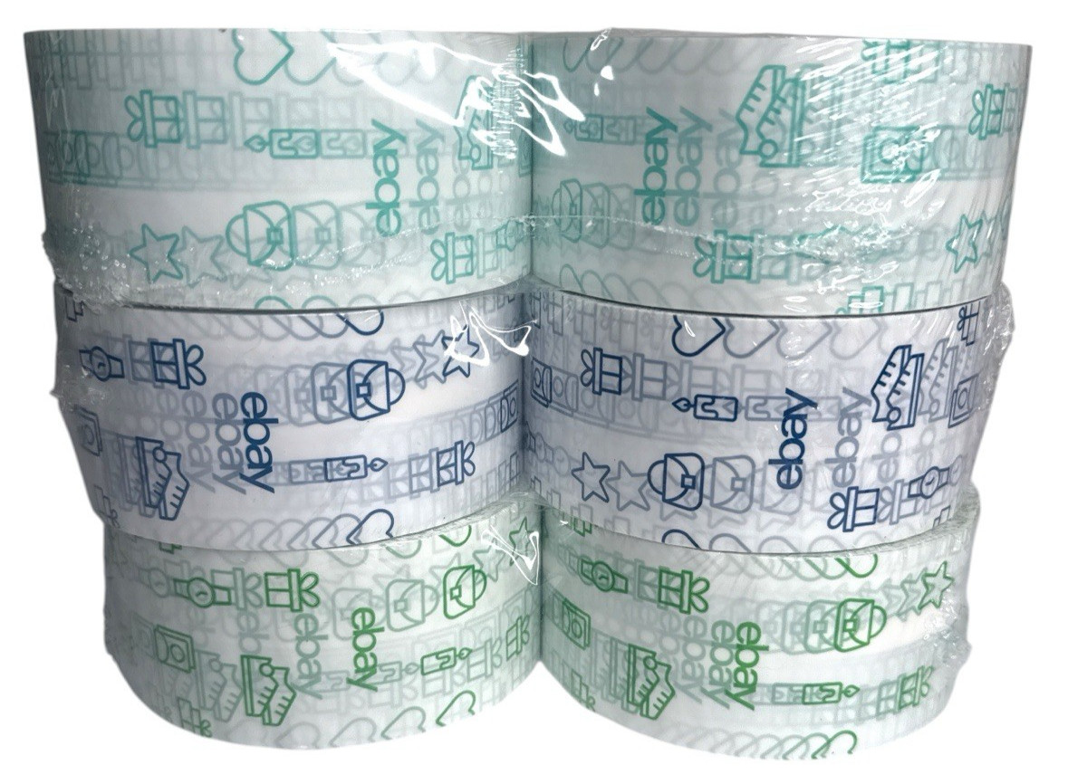 Original eBay Holiday Edition Packaging Shipping Tape 2″ x 75 Yd 12 Rolls