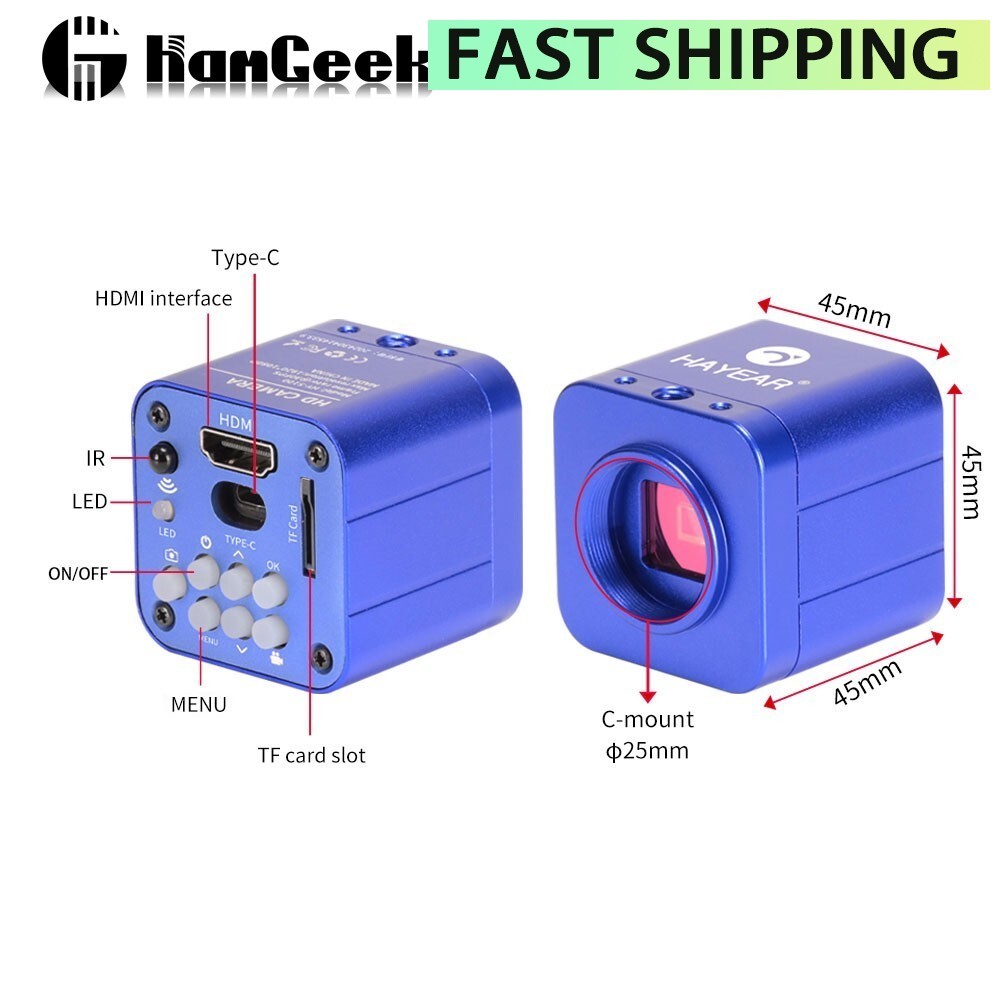 HY-5100 24MP Full HD 1080P 2K HDMI-compatible USB Microscope Industrial Camera