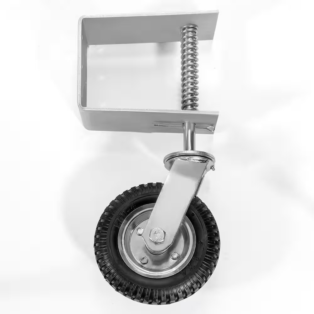Stark USA Gate Caster 8in Heavy Duty Spring Loaded Adjustable Wheel 200lb Silver