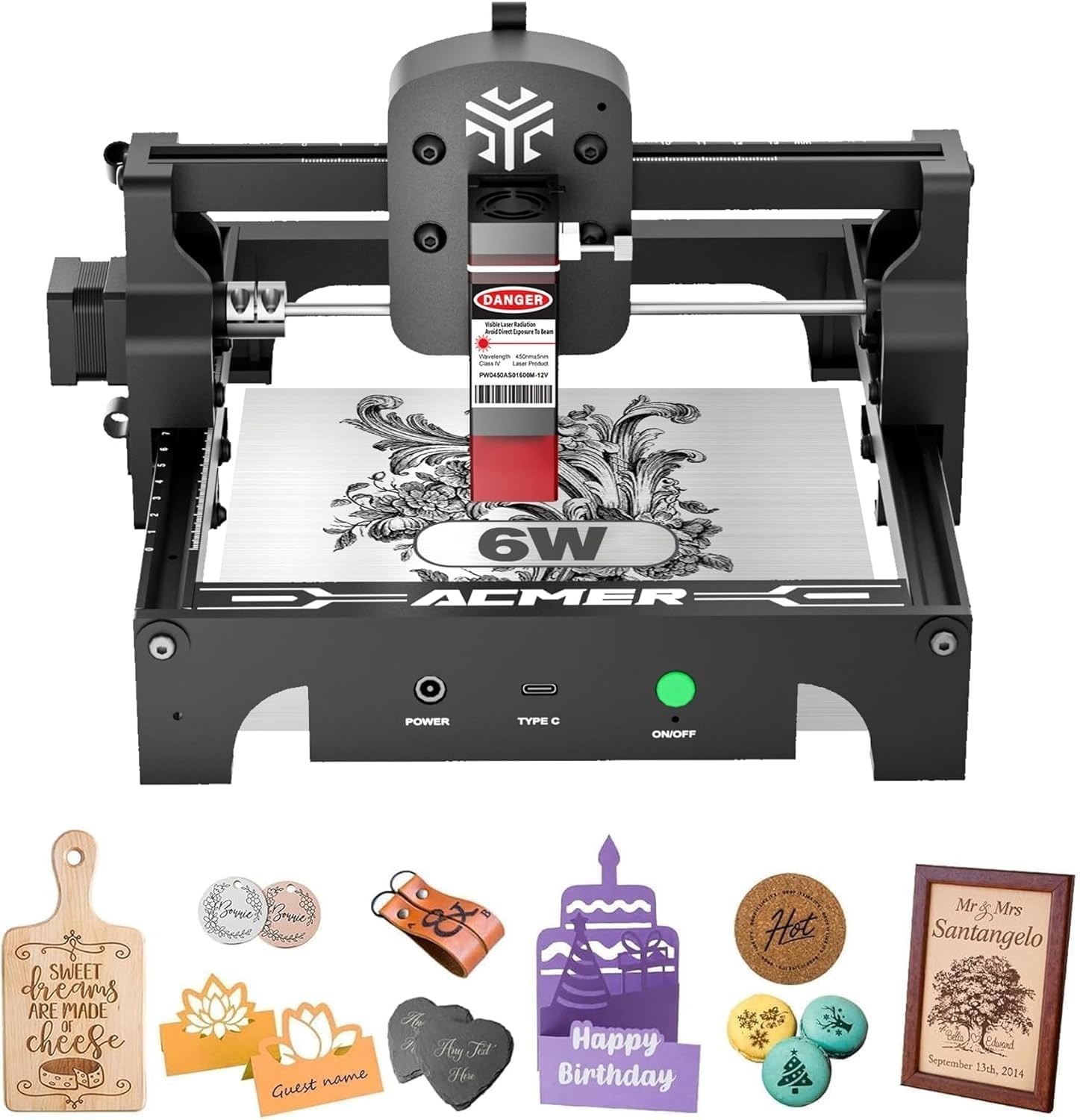 ACMER Laser Engraver 6W Mini Laser Cutter for – Personalized Gifts DIY Machine