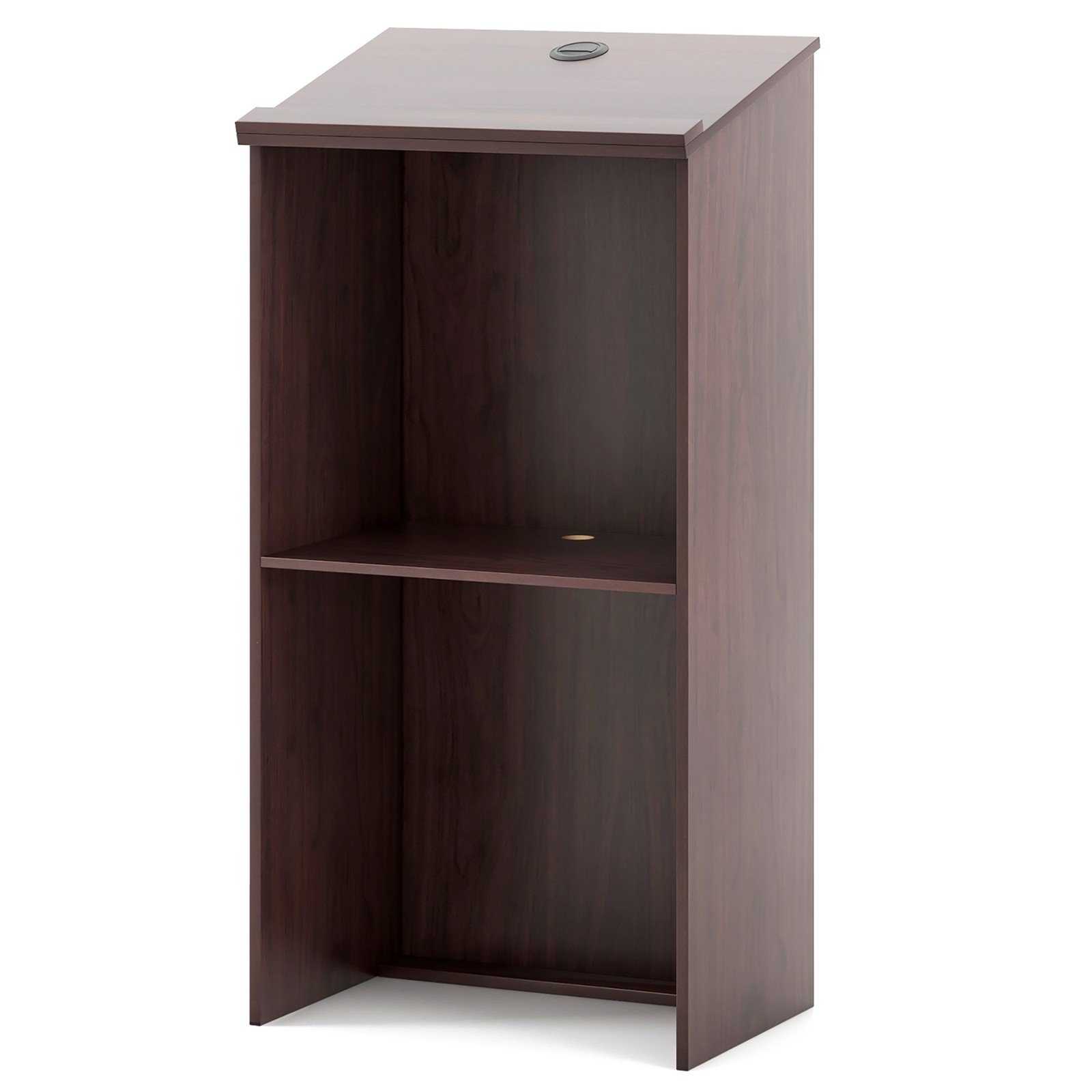 Wooden Floor Standing Podium Speaking Lectern w/ Adjustable Shelf & Pen Tray