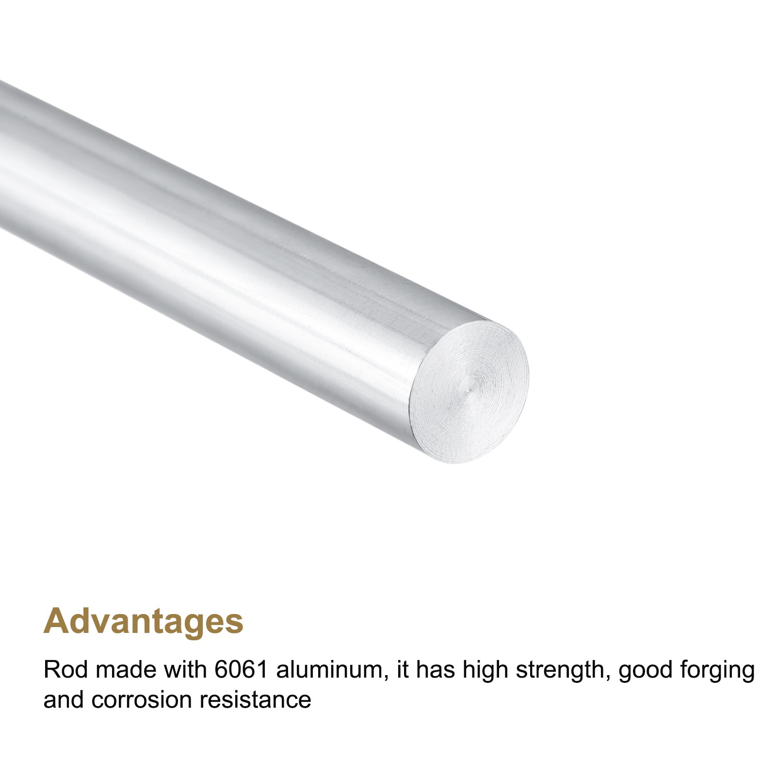 2pack Round Solid Aluminum Rod 10mm Dia.400mm Length Lathe Bar Stock for DIY
