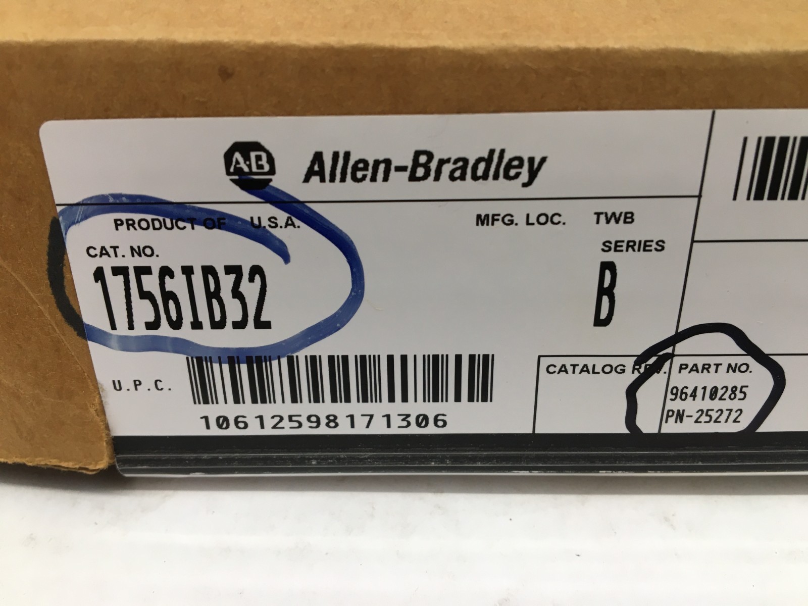 1756-IB32 ALLEN BRADLEY INPUT MODULE Ser A, NEW Texas, No Ter Block