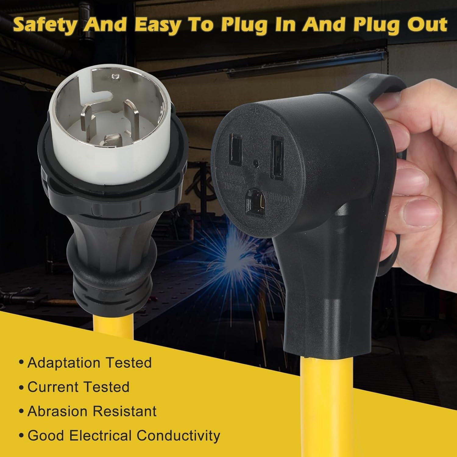 NEMA SS2-50P to 6-50R Welder Adapter Cord, 50Amp Locking Twist SS2-50 Male Plug