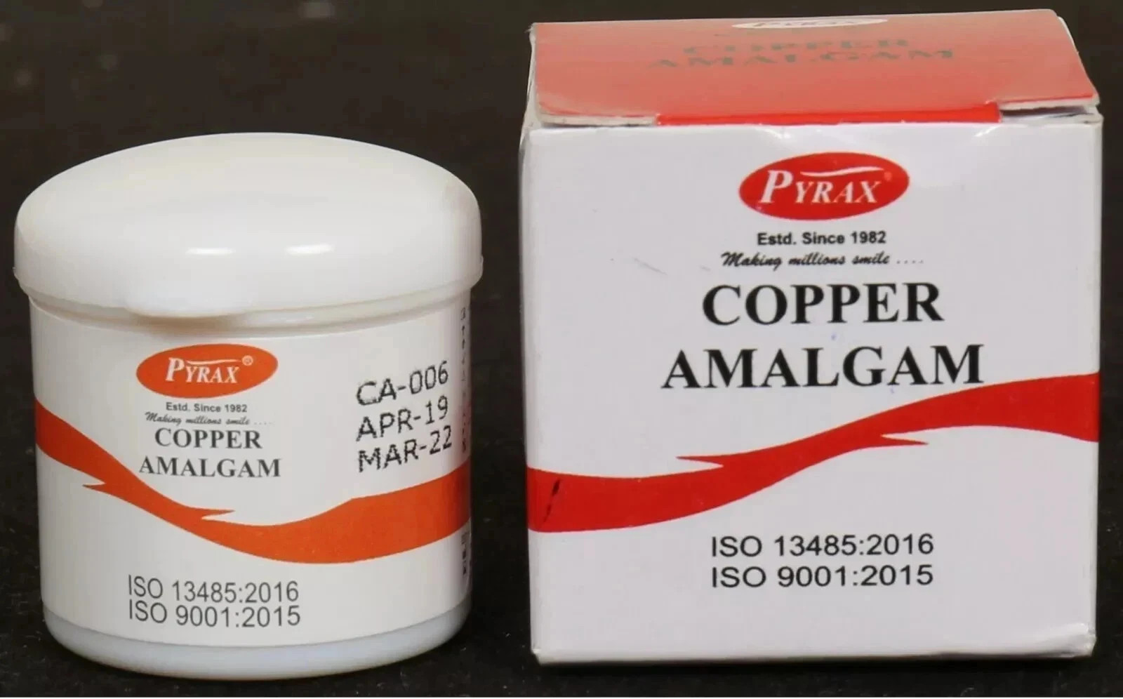 10gm Jar Pre Amalgamated Pellets Pyrax Dental COPPER AMALGAME FAST FREE SHIPING
