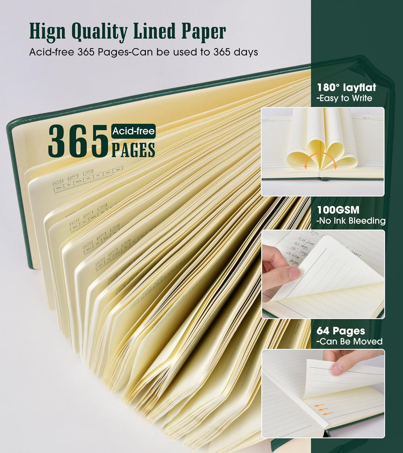 Lined Journal Notebook -365 Pages A5 Thick Journals for Writing Ruled Notebook,