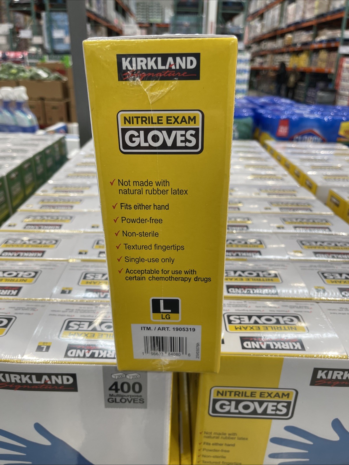 Kirkland Signature Nitrile Exam Gloves – Large Size (400 Pieces) (467130)