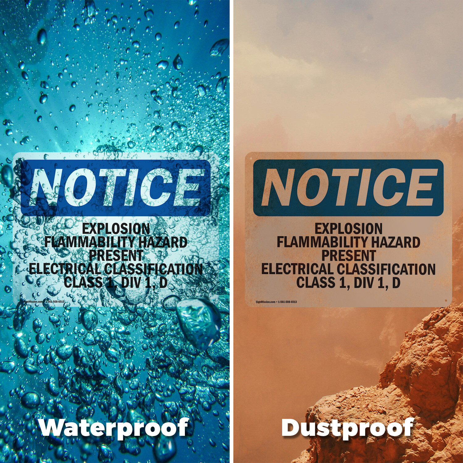 (2 Pack) Explosion Flammability Hazard Present Electrical OSHA Notice Sign Decal