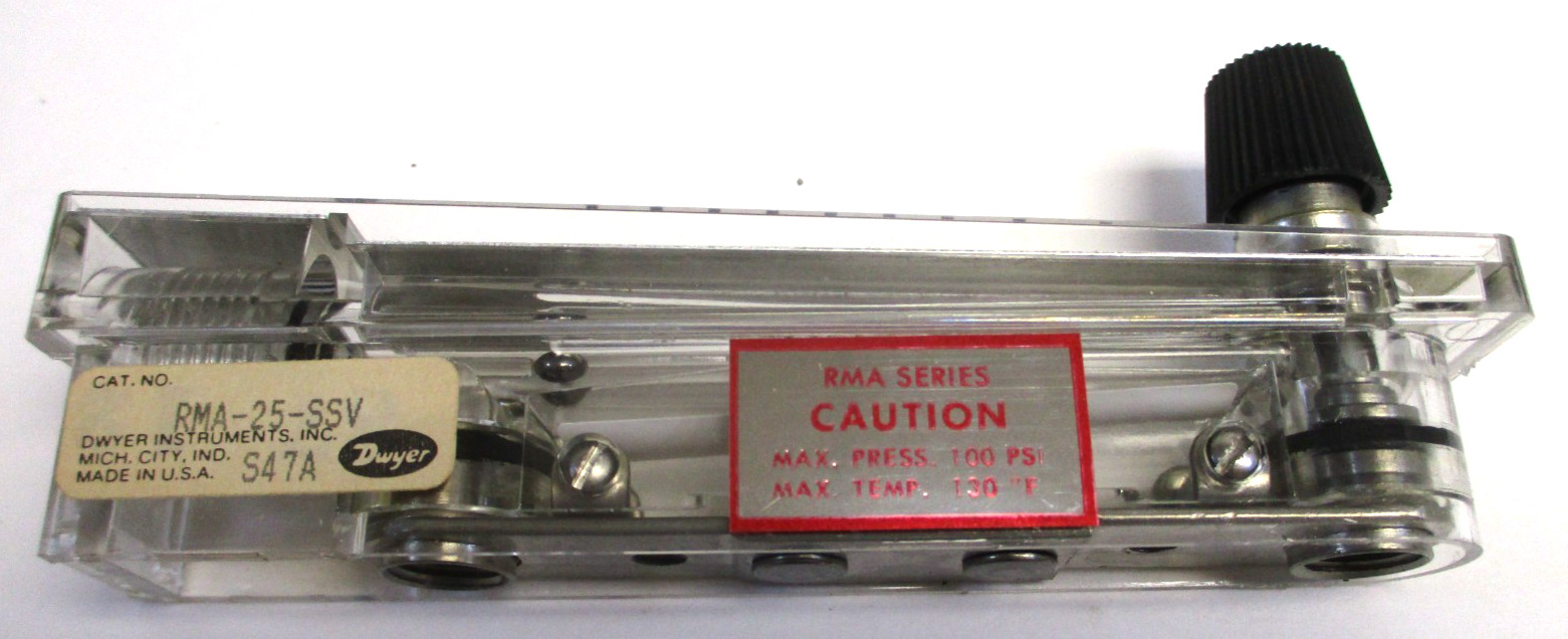 DWYER, RMA-25-SSV, RATE MASTER FLOW METER, 0-100 LPM-AIR , SURPLUS