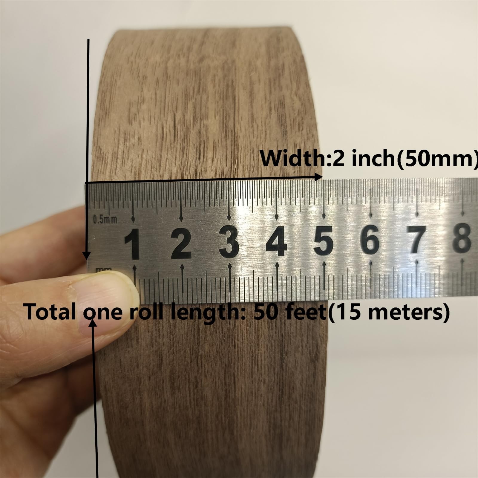 Black Walnut Wood Veneer Edge Banding 2 inchx50ft,Preglued Iron-On with Self …