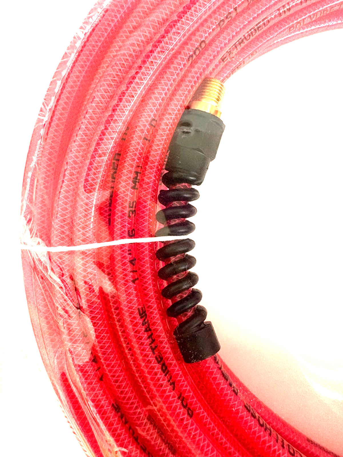 Coilhose Pneumatics PFE41004TR FLEXEEL 1/4 x 100′ Hose 1/4″ MPT Fittings Red