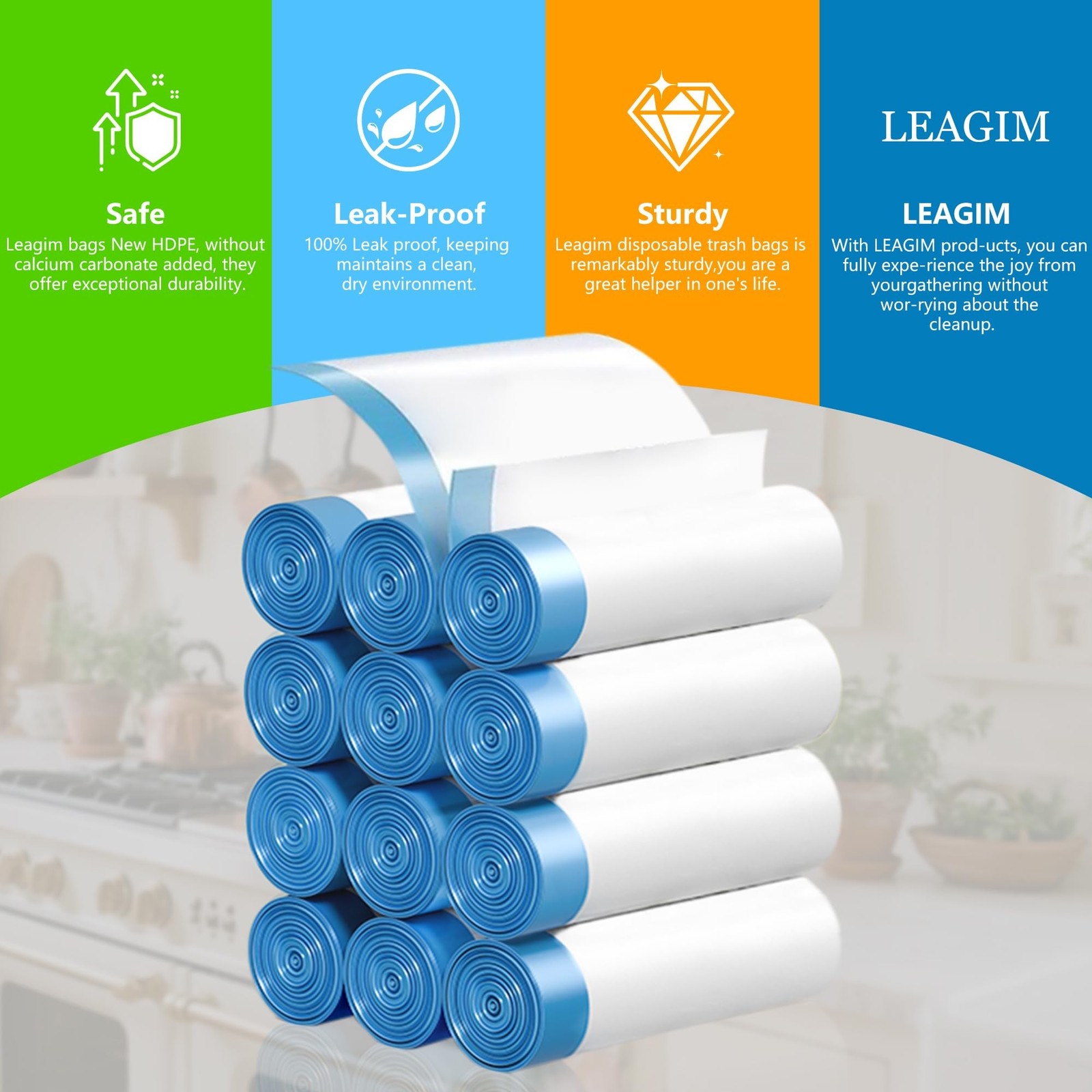 Small Trash Bags 2 Gallon, 360 Count -1.2 Mil Drawstring Mini Garbage Bags, W…