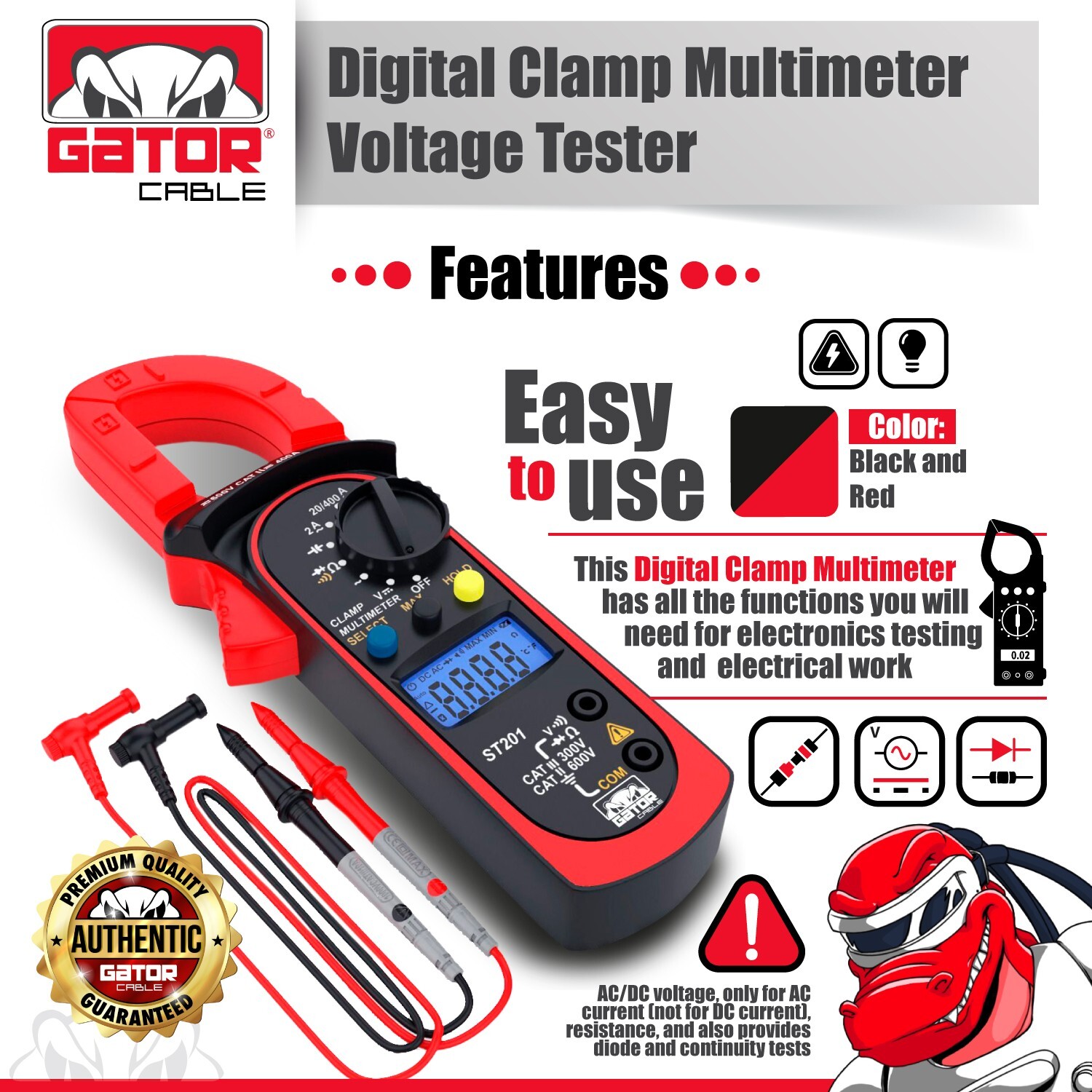 Digital Multimeter Amp Clamp AC DC Voltmeter Ammeter Ohmmeter Volt Tester Meter