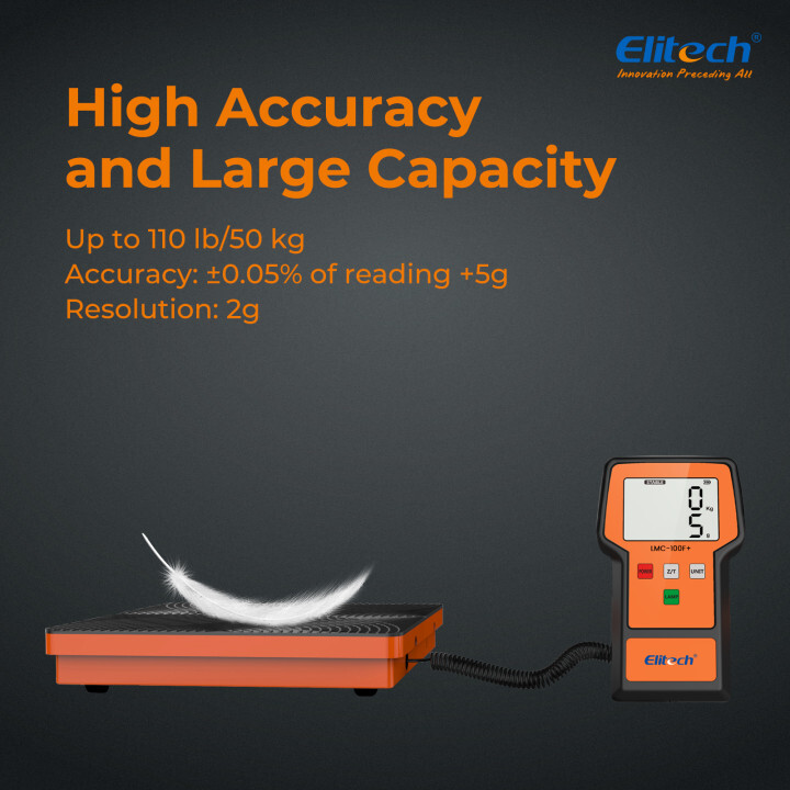 Elitech Digital Refrigerant Charging Weight Scale HVAC Scale 110Lbs LMC-100F+